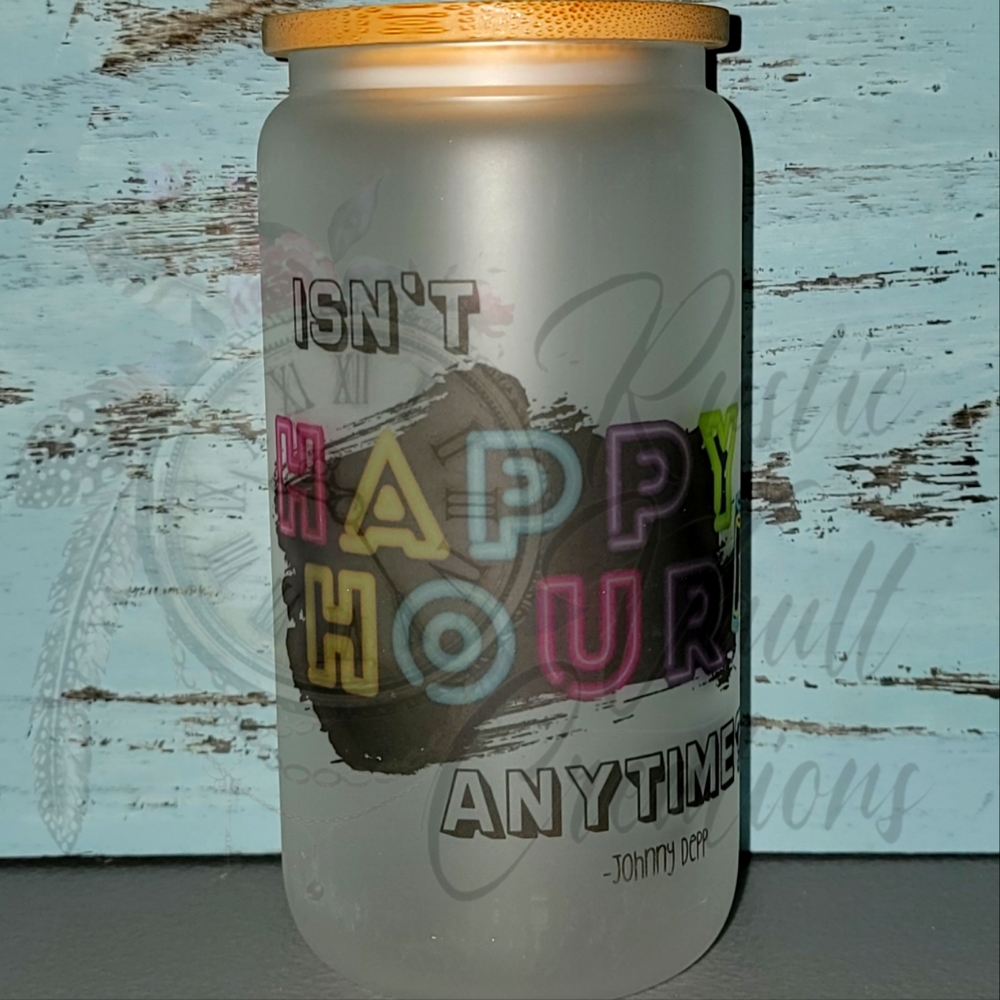 🆕 16 oz FROSTED GLASS TUMBLER